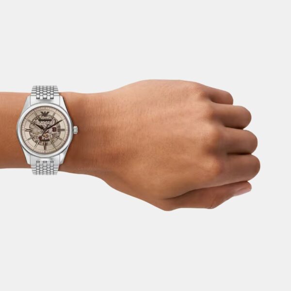 Men Automatic Beige Dial Analog Stainless Steel Watch AR60095