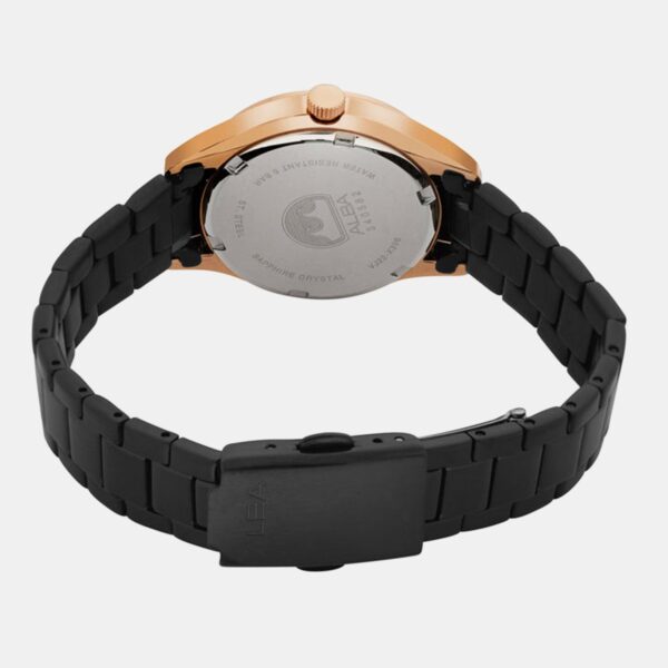 Men Quartz Black Dial Analog Stainless Steel Watch AS9R10X1