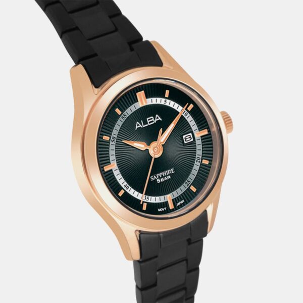 Men Quartz Black Dial Analog Stainless Steel Watch AS9R10X1