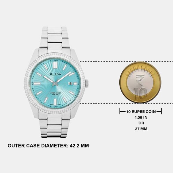 AS9S71X1-4 Unisex Quartz Blue Dial Analog Stainless Steel Watch AS9S71X1