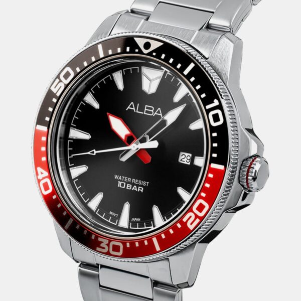 Men Quartz Black Dial Analog Stainless Steel Watch AS9T99X1