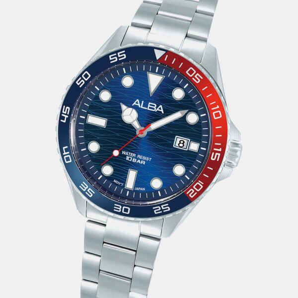 Active Men Quartz Dual Tone Dial Analog Stainless Steel Watch AS9V53X1