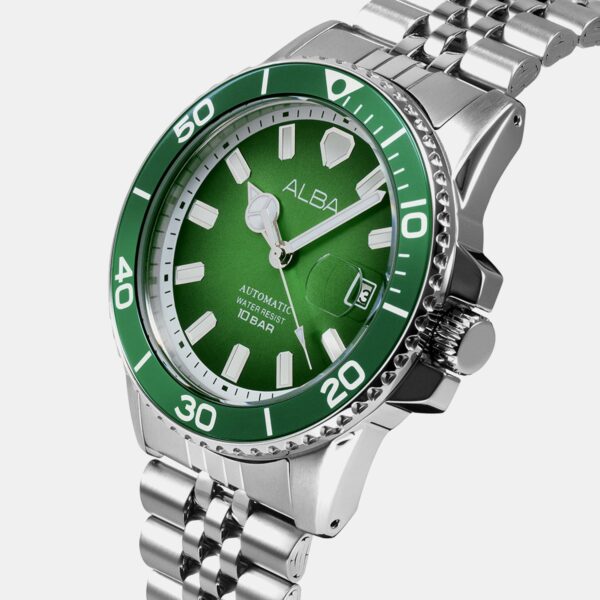 Mechanical Men Automatic Green Dial Analog Stainless Steel Watch AU4053X1