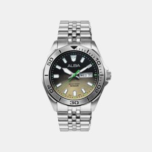 AV3585X1 Men Quartz Dual Tone Dial Analog Stainless Steel Watch AV3585X1