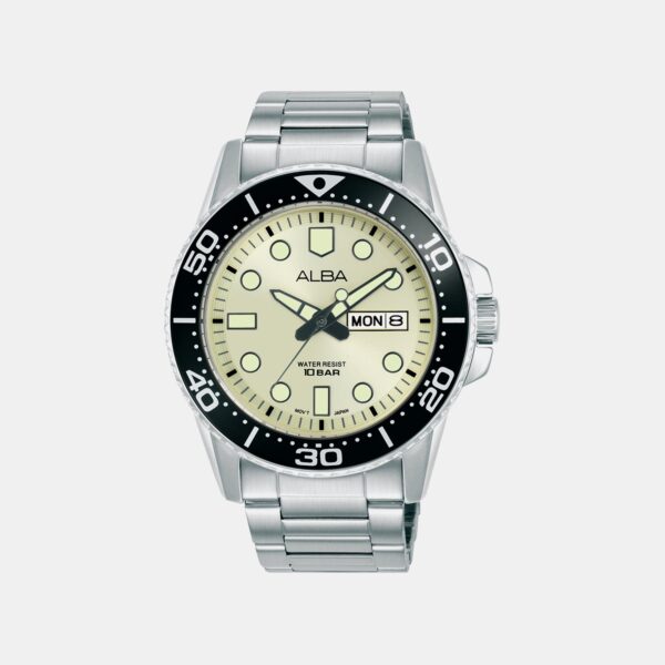 Men Quartz Light Champagne Dial Analog Stainless Steel Watch AV3601X1