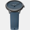 Men Quartz Blue Dial Analog Leather Watch AX2767
