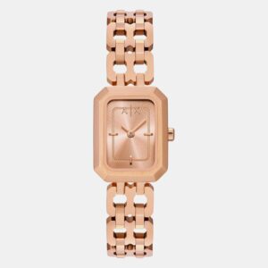 Women Quartz Rose Gold Dial Analog Stainless Steel Watch AX5814