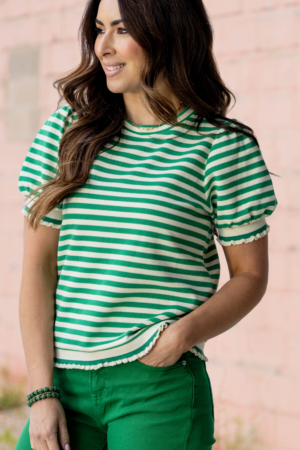 Fresh Start Striped Puff Tee