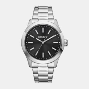 DK1G137M0055_Front Everyday Men Quartz Black Dial Analog Stainless Steel Watch DK1G137M0055