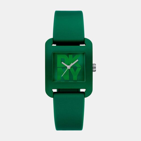 DK1L002P0065_Front City Sport Women Quartz Green Dial Analog Silicone Watch DK1L002P0065