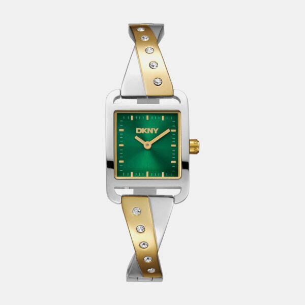 DK1L005M0045_Front City Bangle Women Quartz Green Dial Analog Stainless Steel Watch DK1L005M0045