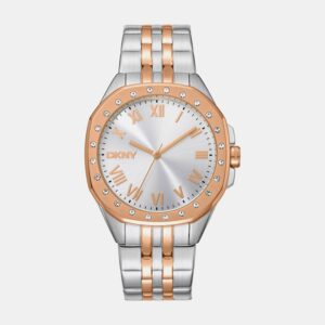 Brooklyn Maxi Women Quartz Silver Dial Analog Stainless Steel Watch DK1L011M0085