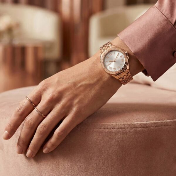 DK1L013M0075-5 Brooklyn Mini Women Quartz Silver Dial Analog Stainless Steel Watch DK1L013M0075