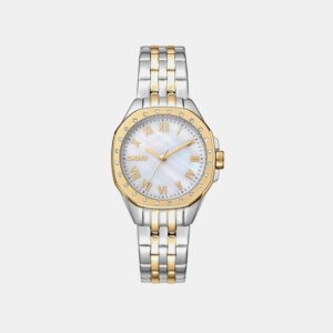 Brooklyn Mini Women Quartz White Mother Of Pearl Dial Analog Stainless Steel Watch DK1L013M0085
