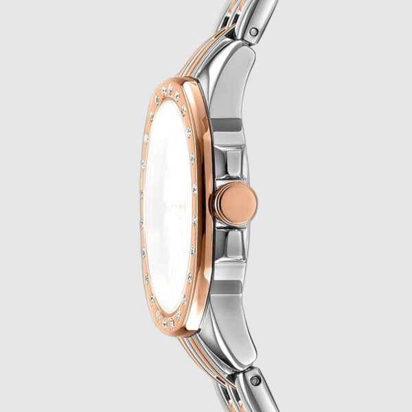 Brooklyn Mini Women Quartz White Mother Of Pearl Dial Analog Stainless Steel Watch DK1L013M0105