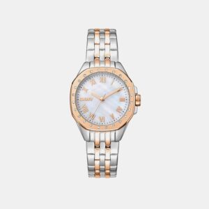 Brooklyn Mini Women Quartz White Mother Of Pearl Dial Analog Stainless Steel Watch DK1L013M0105
