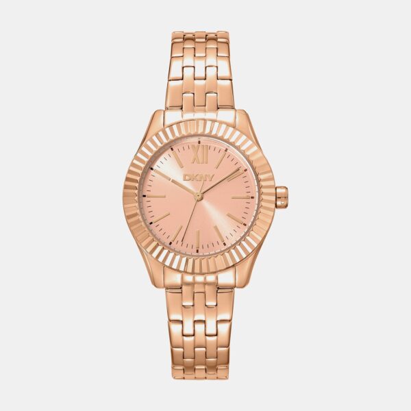 DK1L017M1075_Front Everyday Women Quartz Rose Gold Dial Analog Stainless Steel Watch DK1L017M1075