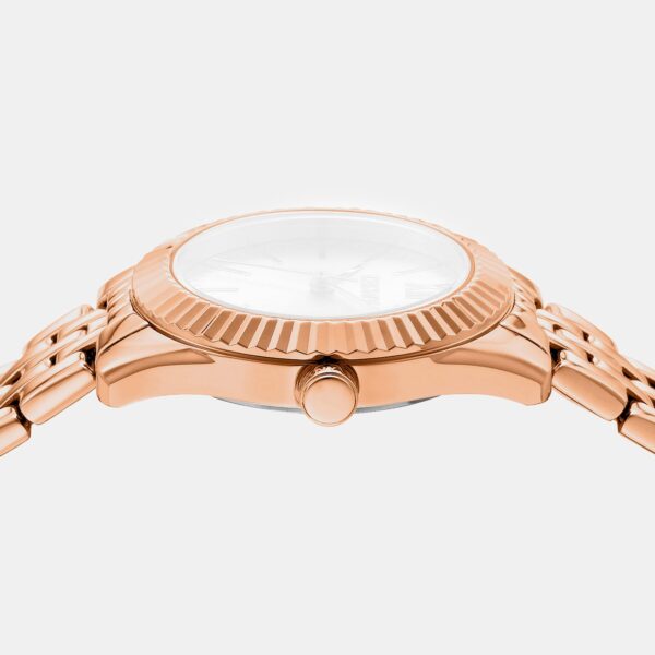 DK1L017M1075_Side Everyday Women Quartz Rose Gold Dial Analog Stainless Steel Watch DK1L017M1075