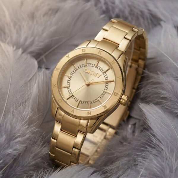 DK1L018M0035-4 Chambers Sport Women Quartz Champagne Dial Analog Stainless Steel Watch DK1L018M0035