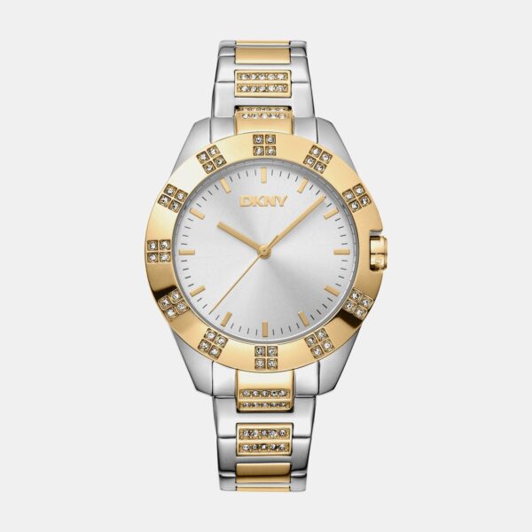 DK1L019M0055_Front Park Ave Glitz Women Quartz Silver Dial Analog Stainless Steel Watch DK1L019M0055
