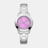 Park Ave Logo Women Quartz Pink Dial Analog Stainless Steel Watch DK1L021M0045