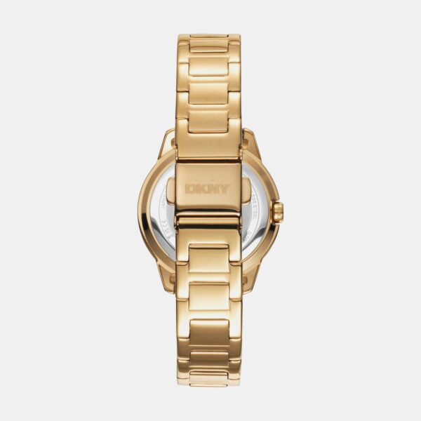 Park Ave Logo Women Quartz Champagne Dial Analog Stainless Steel Watch DK1L021M0055