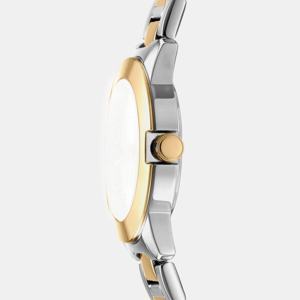 Park Ave Logo Women Quartz Silver Dial Analog Stainless Steel Watch DK1L021M0075