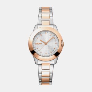 Park Ave Logo Women Quartz Silver Dial Analog Stainless Steel Watch DK1L021M0095