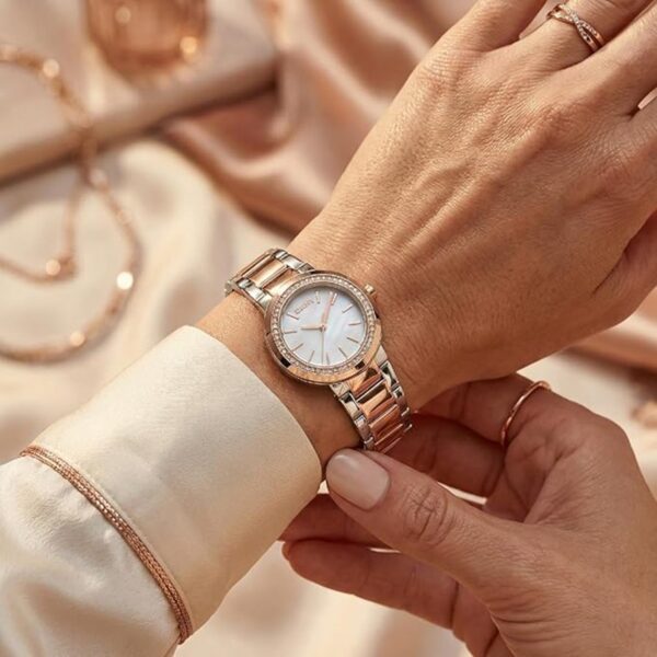 DK1L024M0175-4 Eastside Mini Women Quartz White Mother Of Pearl Dial Analog Stainless Steel Watch DK1L024M0175