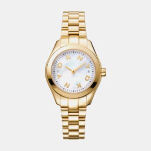 Astoria Logo Women Quartz White Mother Of Pearl Dial Analog Stainless Steel Watch DK1L033M0065