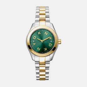 Astoria Logo Women Quartz Green Dial Analog Stainless Steel Watch DK1L033M0085