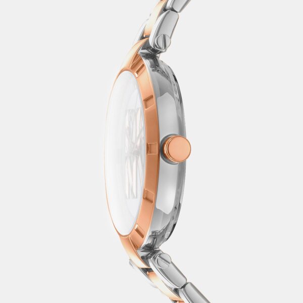 DK1L041M0095_Side Essential Logo Women Quartz Blue Dial Analog Stainless Steel Watch DK1L041M0095