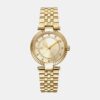 Essential Glitz Women Quartz Champagne Dial Analog Stainless Steel Watch DK1L042M0055
