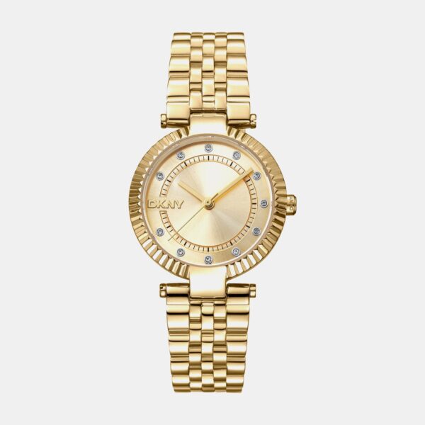 Essential Glitz Women Quartz Champagne Dial Analog Stainless Steel Watch DK1L042M0055