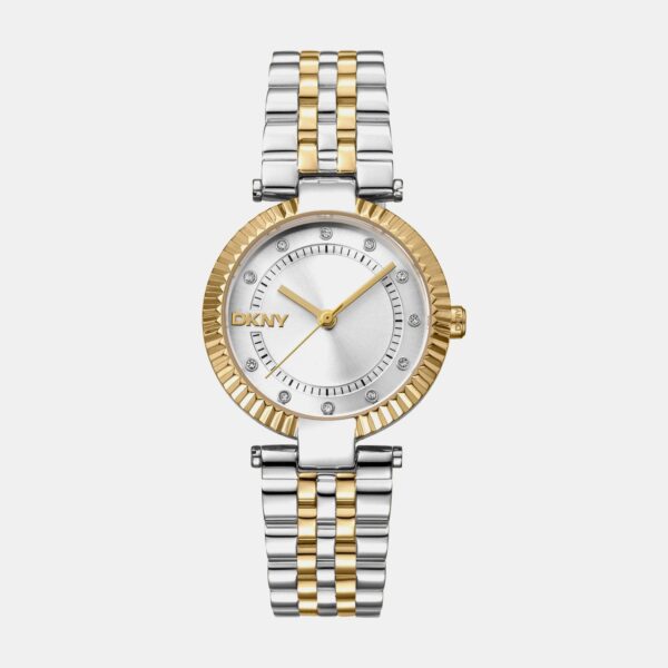 Essential Glitz Women Quartz Silver Dial Analog Stainless Steel Watch DK1L042M0065