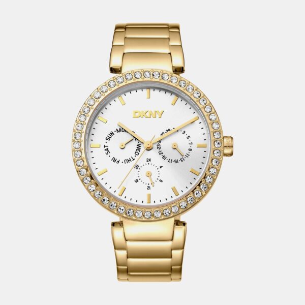 Downtown Glitz Women Quartz Silver Dial Multi-Function Stainless Steel Watch DK1L044M0055