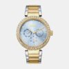 Downtown Glitz Women Quartz Light Blue Dial Multi-Function Stainless Steel Watch DK1L044M0085