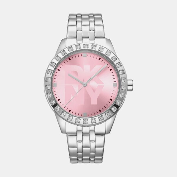 DK1L059M0045_Front Parsons Glitz Women Quartz Rose Dial Analog Stainless Steel Watch DK1L059M0045