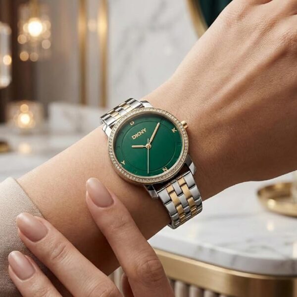 Astoria Glitz Women Quartz Dark Green Dial Analog Stainless Steel Watch DK1L065M0075