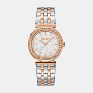 Evening Women Quartz Silver Dial Analog Stainless Steel Watch DK1L083M0105