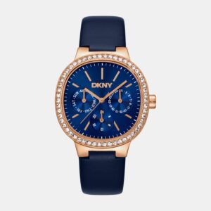 DK1L084L0035_Front Evening Women Quartz Blue Dial Multi-Function Leather Watch DK1L084L0035