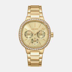 DK1L084M0065_Front Evening Women Quartz Champagne Dial Multi-Function Stainless Steel Watch DK1L084M0065