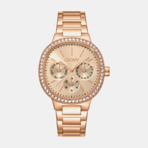 DK1L084M0075_Front Evening Women Quartz Rose Gold Dial Multi-Function Stainless Steel Watch DK1L084M0075