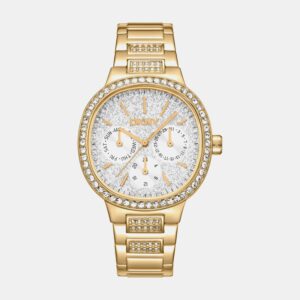 DK1L084M0225_Front Evening Women Quartz Silver Dial Multi-Function Stainless Steel Watch DK1L084M0225