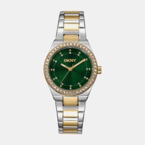 DK1L100M0095_Front Evening Women Quartz Green Dial Analog Stainless Steel Watch DK1L100M0095