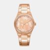 Logo Women Quartz Rose Gold Dial Analog Stainless Steel Watch DK1L102M0045