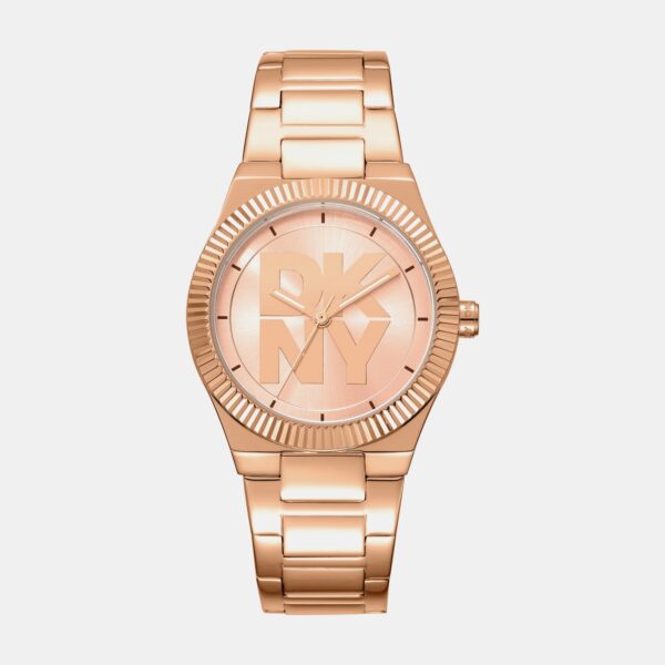 Logo Women Quartz Rose Gold Dial Analog Stainless Steel Watch DK1L102M0045