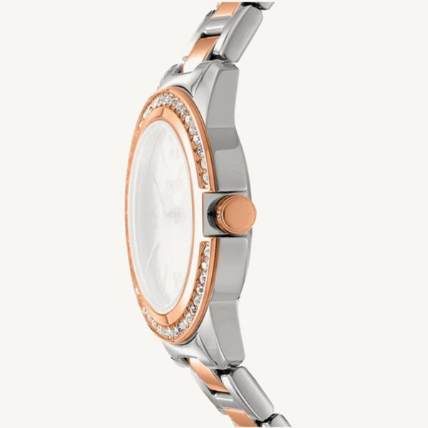 Evening Women Quartz White Mother Of Pearl Dial Analog Stainless Steel Watch DK1L105M0105