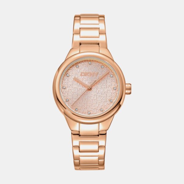 DK1L110M0065_Front Everyday Women Quartz Rose Gold Dial Analog Stainless Steel Watch DK1L110M0065