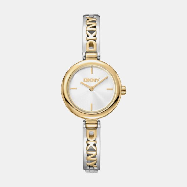 Logo Women Quartz Silver Dial Analog Stainless Steel Watch DK1L115M0065